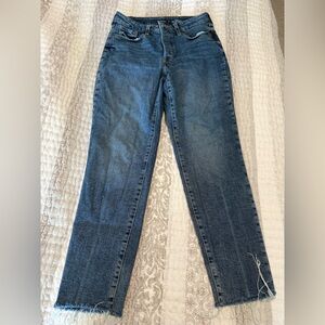 Old Navy Blue High Rise Straight Leg Jeans